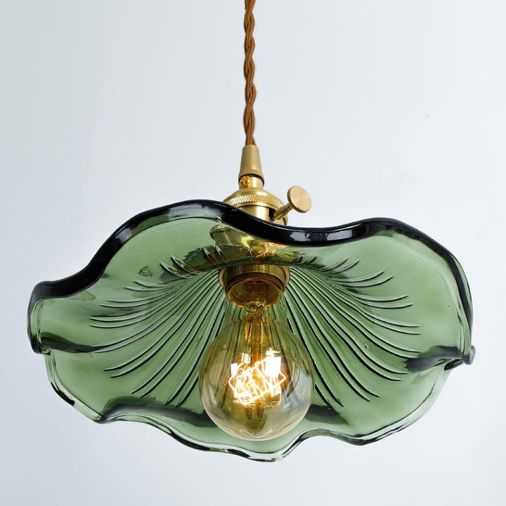 Glass Hibiscus Flower Pendant Light | Mid Century Hanging Lamp | Vinlighting | Vinlighting