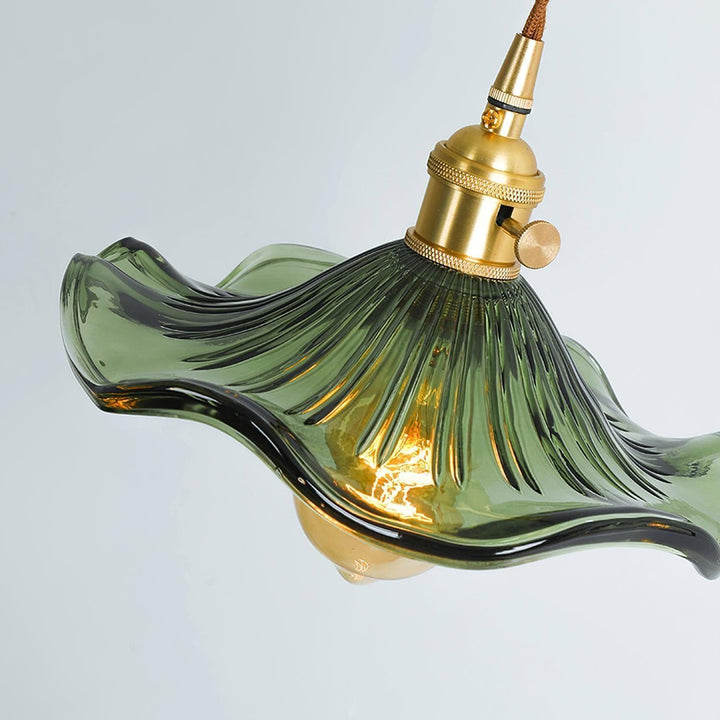 Glass Hibiscus Flower Pendant Light | Mid Century Hanging Lamp | Vinlighting | Vinlighting