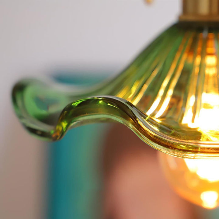 Glass Hibiscus Flower Pendant Light | Mid Century Hanging Lamp | Vinlighting | Vinlighting
