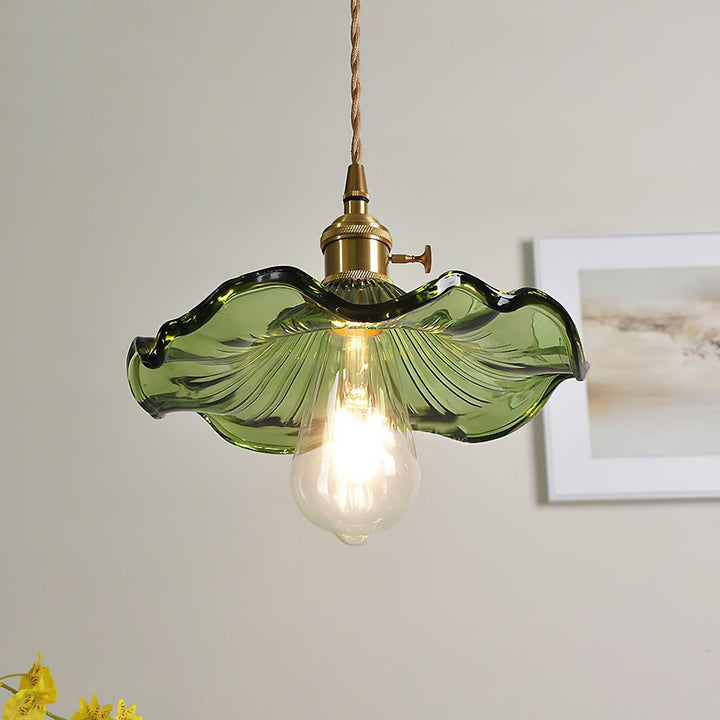 Glass Hibiscus Flower Pendant Light | Mid Century Hanging Lamp | Vinlighting | Vinlighting