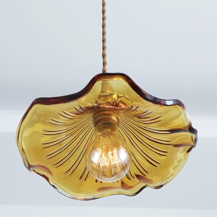Glass Hibiscus Flower Pendant Light | Mid Century Hanging Lamp | Vinlighting | Vinlighting