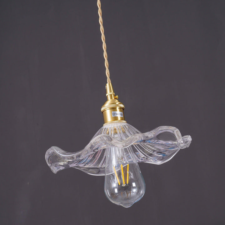 Glass Hibiscus Flower Pendant Light | Mid Century Hanging Lamp | Vinlighting | Vinlighting