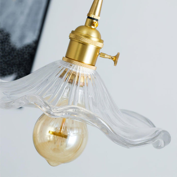 Glass Hibiscus Flower Pendant Light | Mid Century Hanging Lamp | Vinlighting | Vinlighting