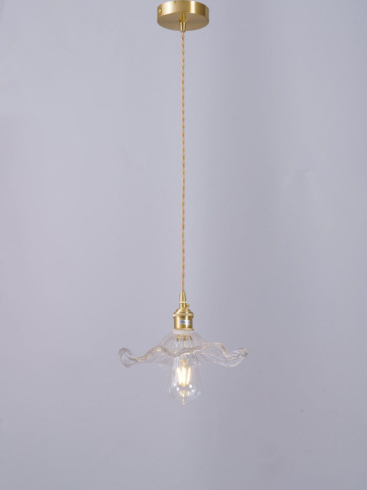 Glass Hibiscus Flower Pendant Light | Mid Century Hanging Lamp | Vinlighting | Vinlighting