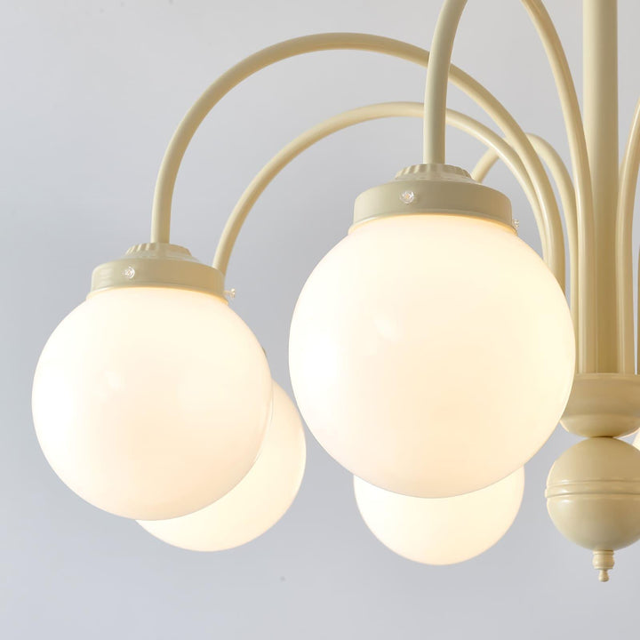 Glass Sphere Cream Chandelier – Modern Spherical Lighting Fixture | Vinlighting | Vinlighting