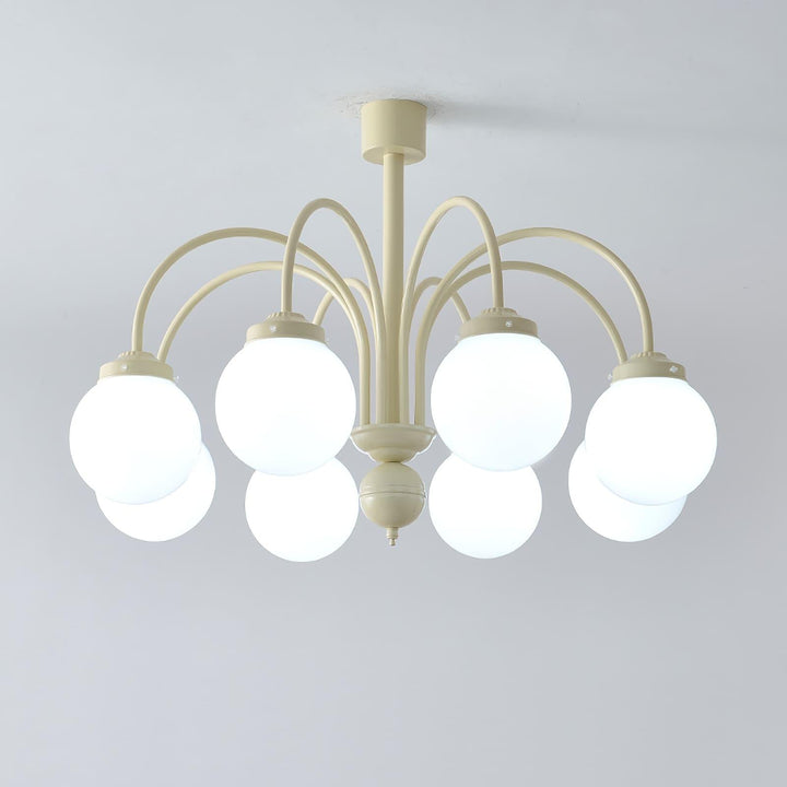 Glass Sphere Cream Chandelier – Modern Spherical Lighting Fixture | Vinlighting | Vinlighting