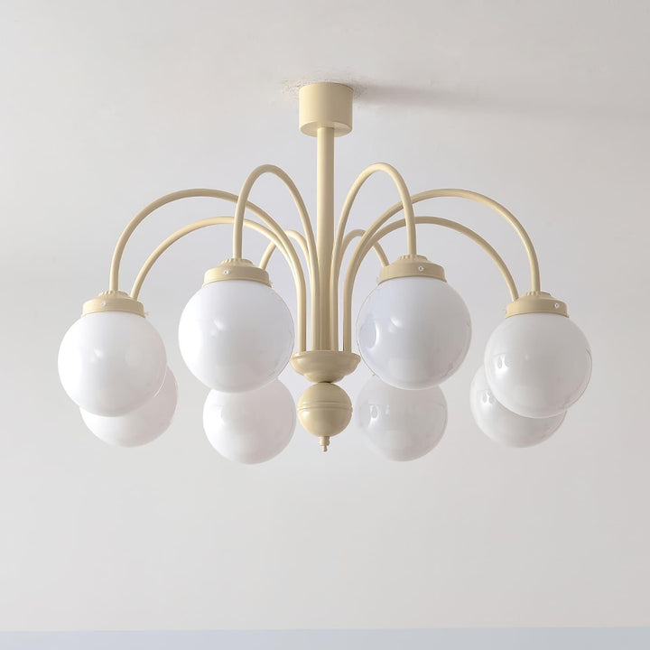 Glass Sphere Cream Chandelier – Modern Spherical Lighting Fixture | Vinlighting | Vinlighting