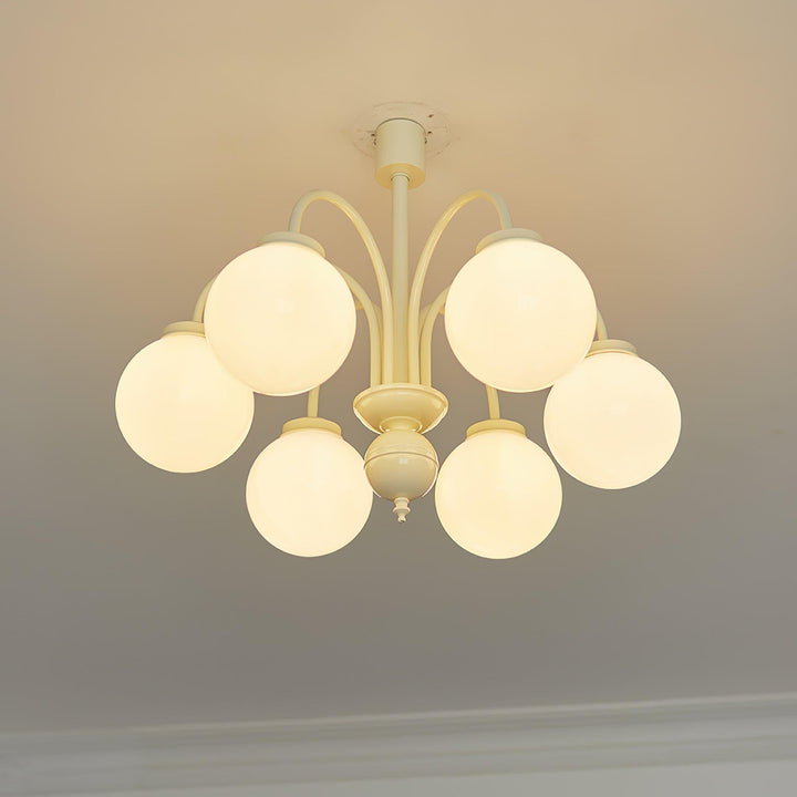 Glass Sphere Cream Chandelier – Modern Spherical Lighting Fixture | Vinlighting | Vinlighting