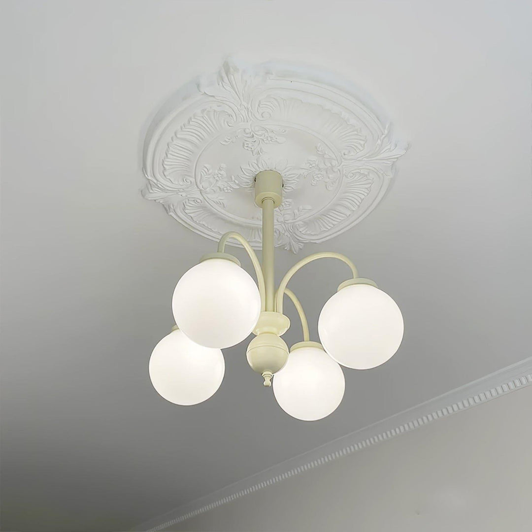 Glass Sphere Cream Chandelier – Modern Spherical Lighting Fixture | Vinlighting | Vinlighting