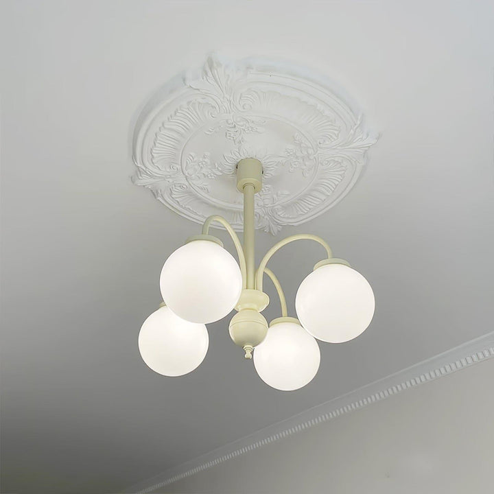 Glass Sphere Cream Chandelier – Modern Spherical Lighting Fixture | Vinlighting | Vinlighting