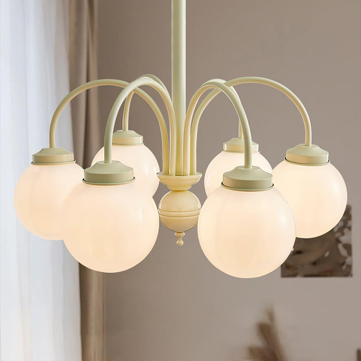 Glass Sphere Cream Chandelier – Modern Spherical Lighting Fixture | Vinlighting | Vinlighting