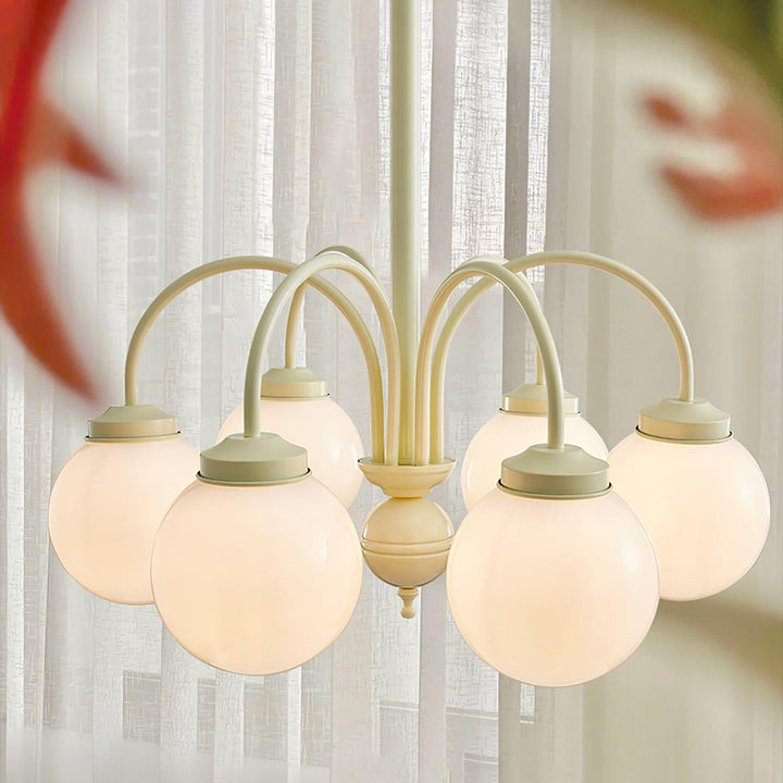 Glass Sphere Cream Chandelier – Modern Spherical Lighting Fixture | Vinlighting | Vinlighting
