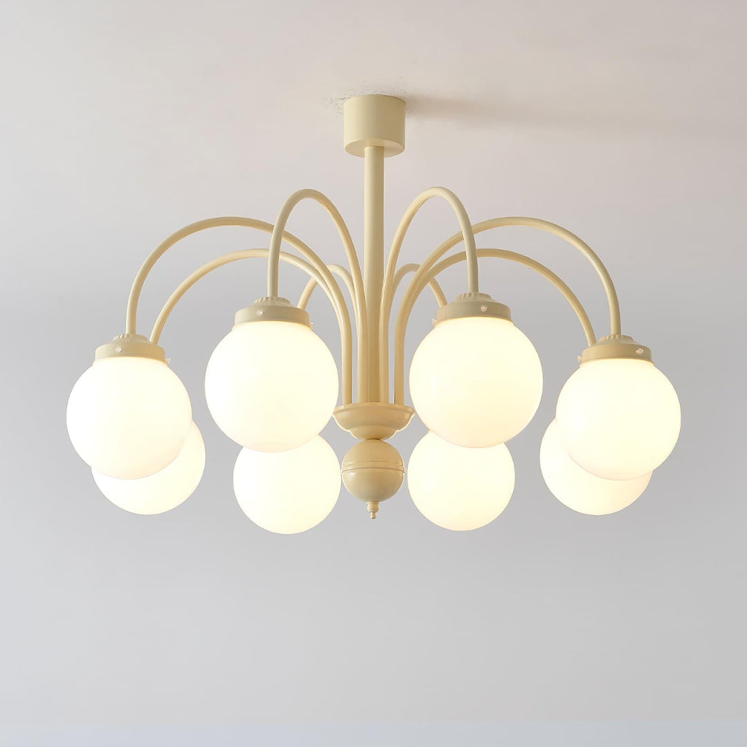 Glass Sphere Cream Chandelier – Modern Spherical Lighting Fixture | Vinlighting | Vinlighting