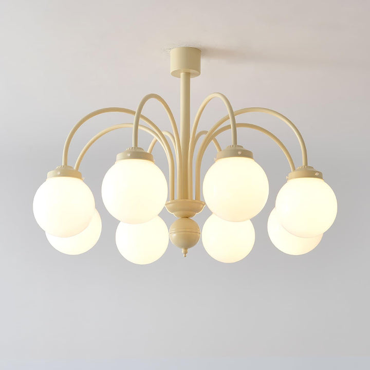 Glass Sphere Cream Chandelier – Modern Spherical Lighting Fixture | Vinlighting | Vinlighting