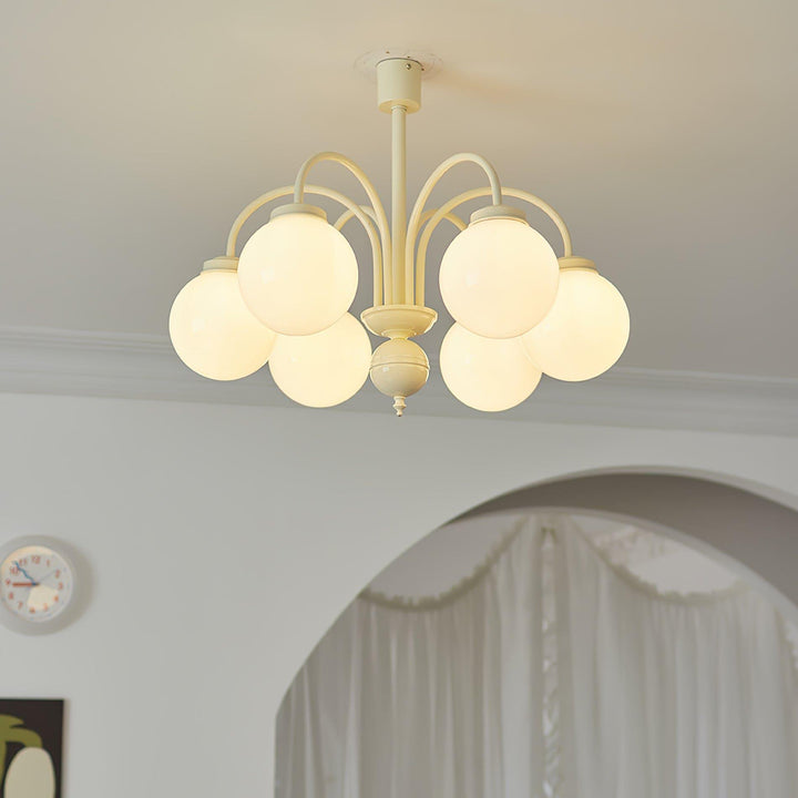 Glass Sphere Cream Chandelier – Modern Spherical Lighting Fixture | Vinlighting | Vinlighting