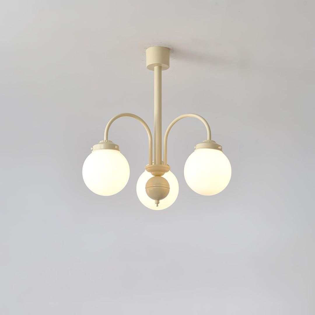 Glass Sphere Cream Chandelier – Modern Spherical Lighting Fixture | Vinlighting | Vinlighting