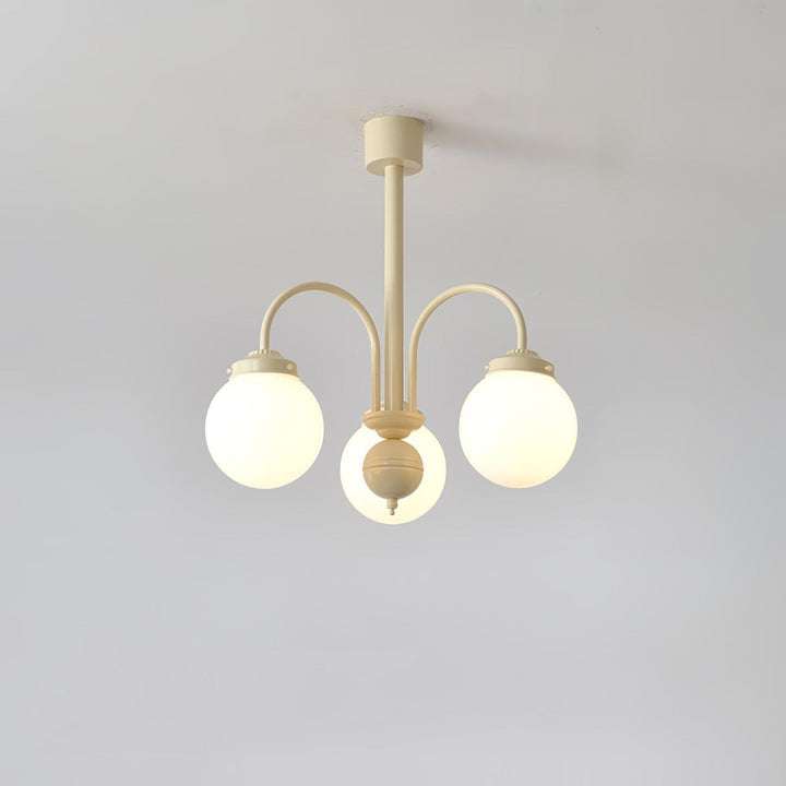 Glass Sphere Cream Chandelier – Modern Spherical Lighting Fixture | Vinlighting | Vinlighting