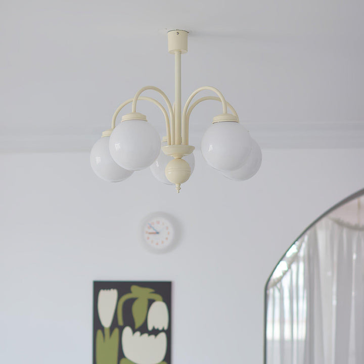 Glass Sphere Cream Chandelier – Modern Spherical Lighting Fixture | Vinlighting | Vinlighting
