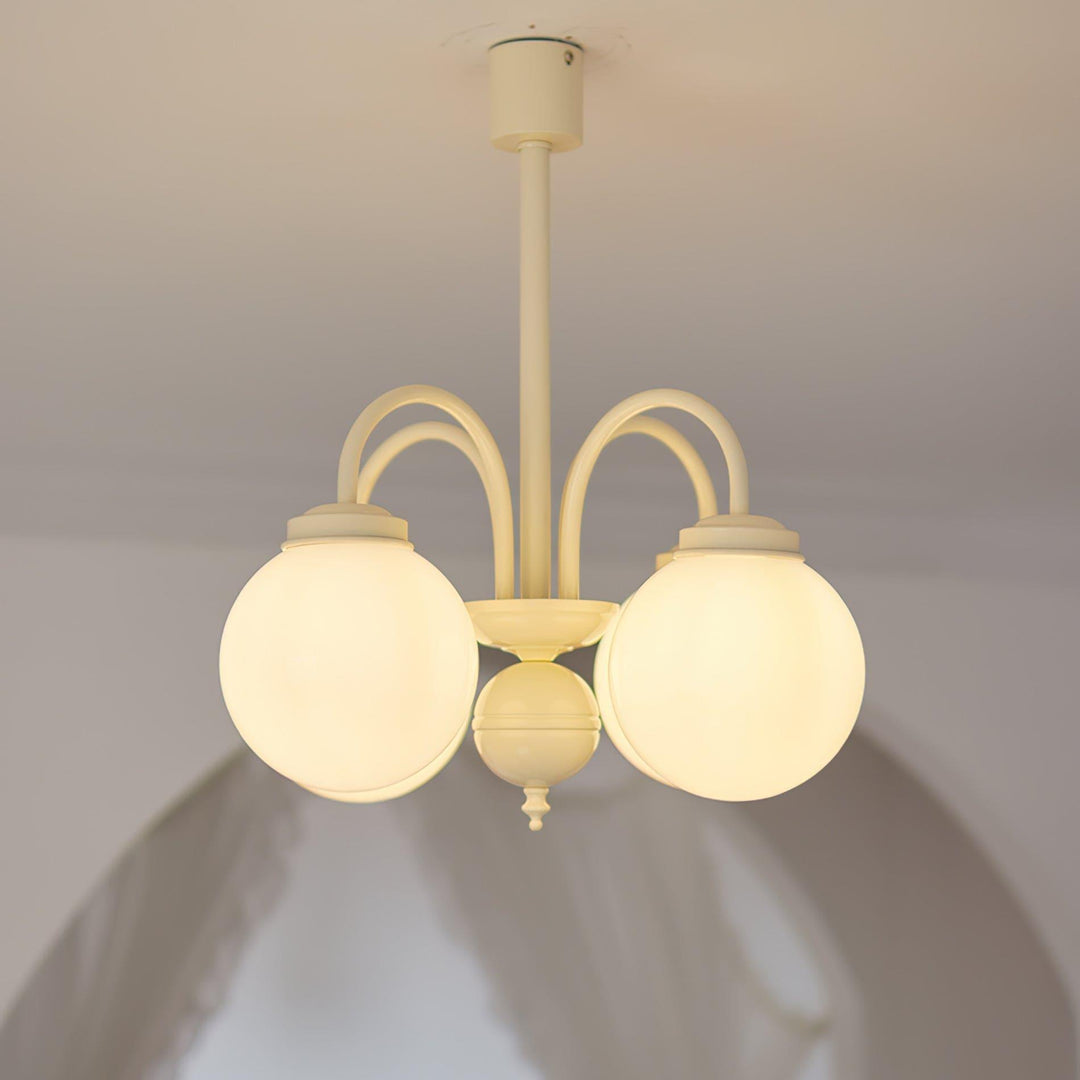 Glass Sphere Cream Chandelier – Modern Spherical Lighting Fixture | Vinlighting | Vinlighting