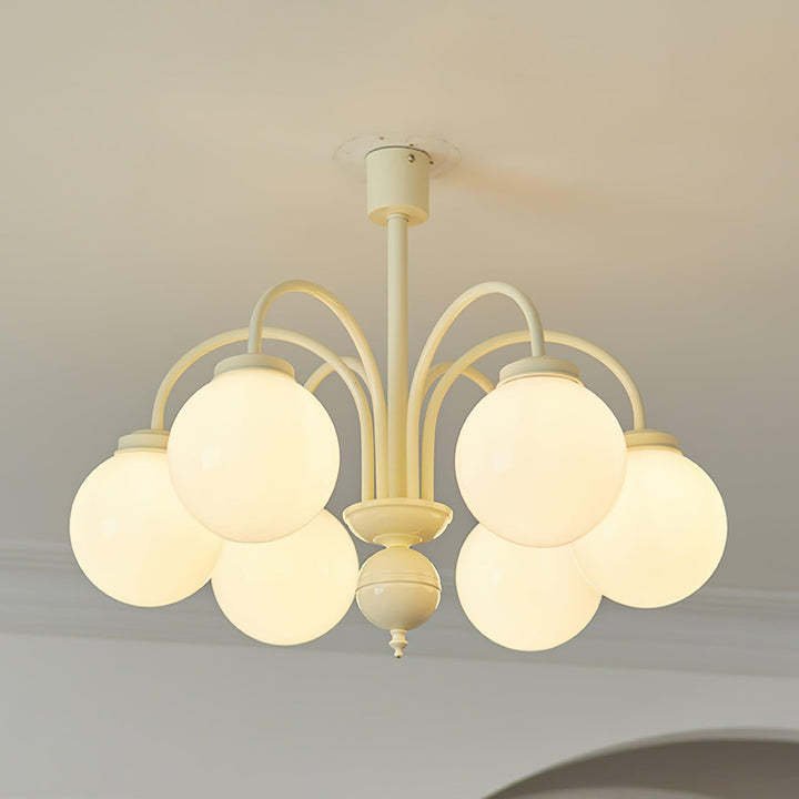 Glass Sphere Cream Chandelier – Modern Spherical Lighting Fixture | Vinlighting | Vinlighting