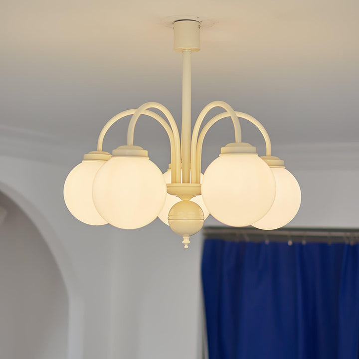 Glass Sphere Cream Chandelier – Modern Spherical Lighting Fixture | Vinlighting | Vinlighting