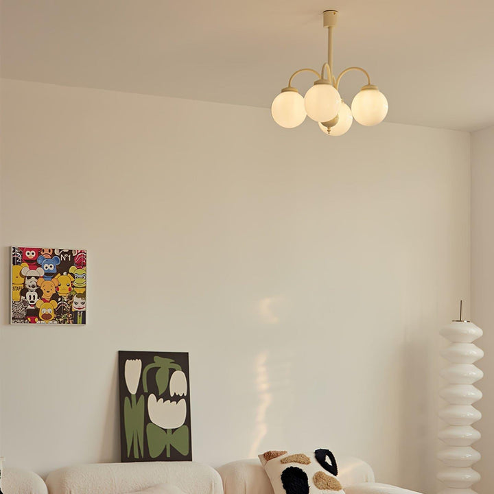 Glass Sphere Cream Chandelier – Modern Spherical Lighting Fixture | Vinlighting | Vinlighting
