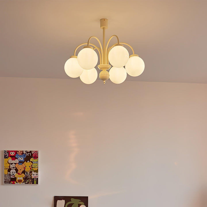 Glass Sphere Cream Chandelier – Modern Spherical Lighting Fixture | Vinlighting | Vinlighting