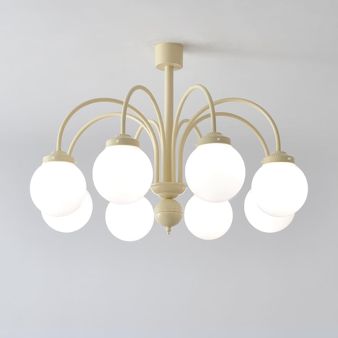 Glass Sphere Cream Chandelier – Modern Spherical Lighting Fixture | Vinlighting | Vinlighting
