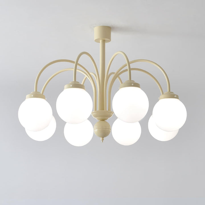 Glass Sphere Cream Chandelier – Modern Spherical Lighting Fixture | Vinlighting | Vinlighting