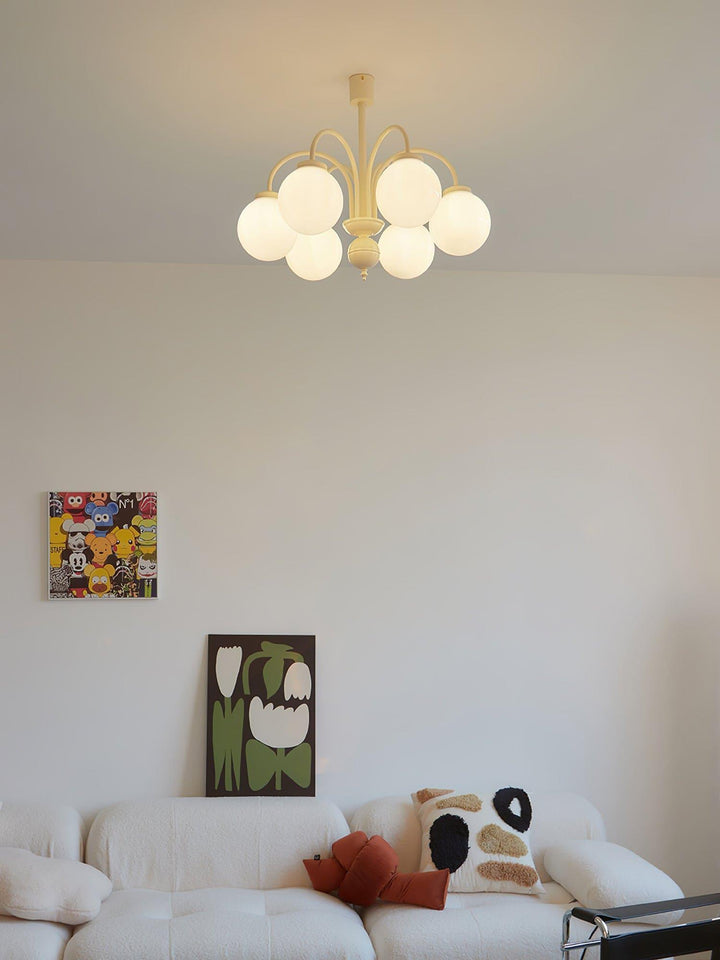 Glass Sphere Cream Chandelier – Modern Spherical Lighting Fixture | Vinlighting | Vinlighting