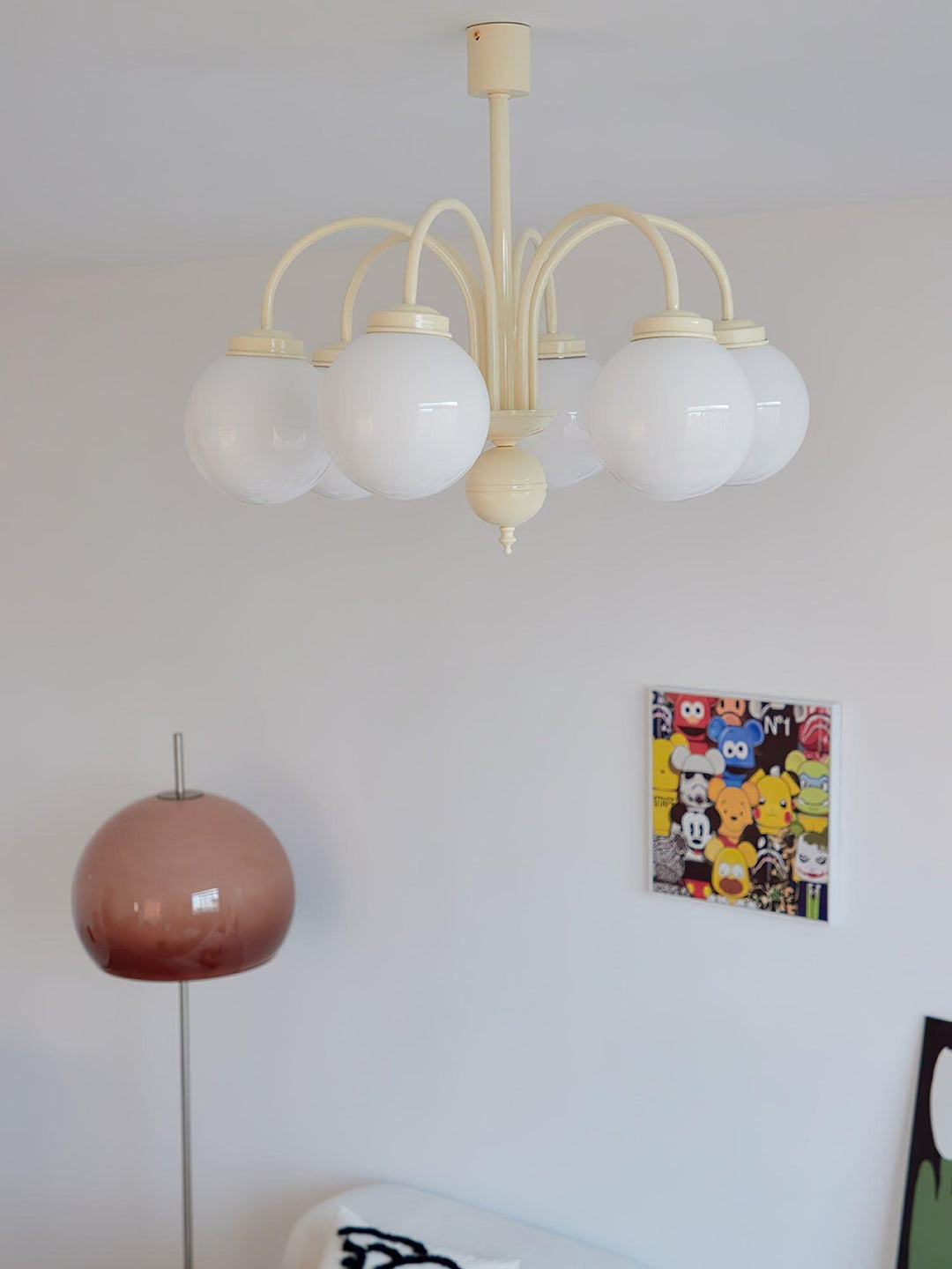 Glass Sphere Cream Chandelier – Modern Spherical Lighting Fixture | Vinlighting | Vinlighting