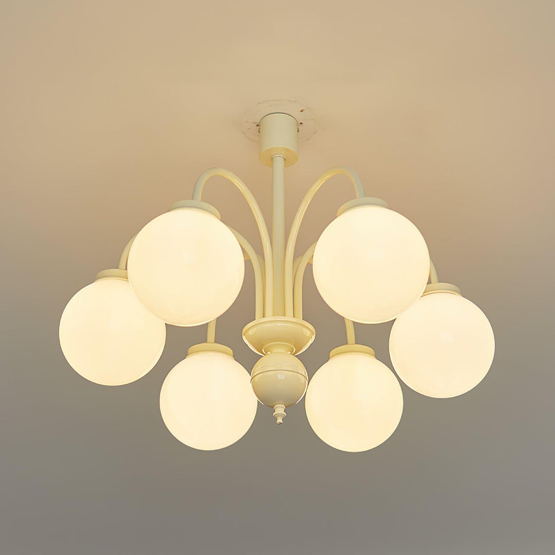Glass Sphere Cream Chandelier – Modern Spherical Lighting Fixture | Vinlighting | Vinlighting