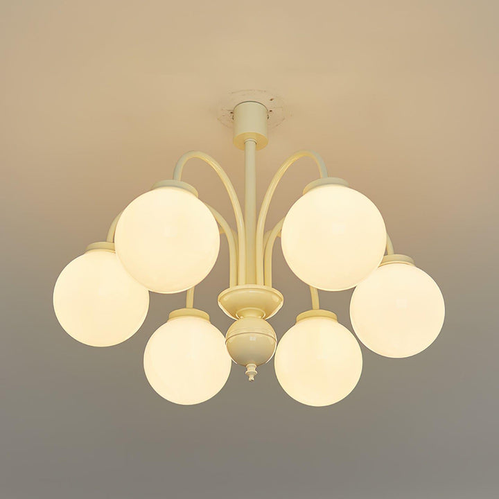 Glass Sphere Cream Chandelier – Modern Spherical Lighting Fixture | Vinlighting | Vinlighting