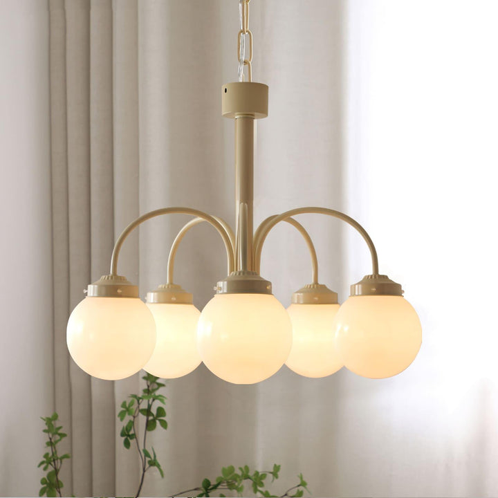 Glass Sphere Cream Chandelier – Modern Spherical Lighting Fixture | Vinlighting | Vinlighting