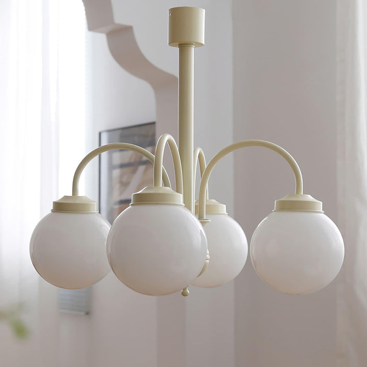 Glass Sphere Cream Chandelier – Modern Spherical Lighting Fixture | Vinlighting | Vinlighting