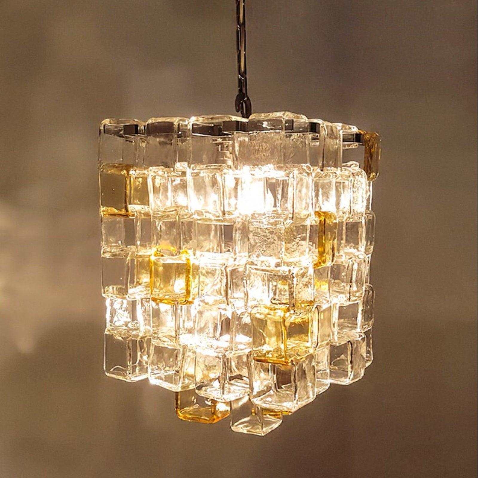 Glass Ice Cube Chandelier