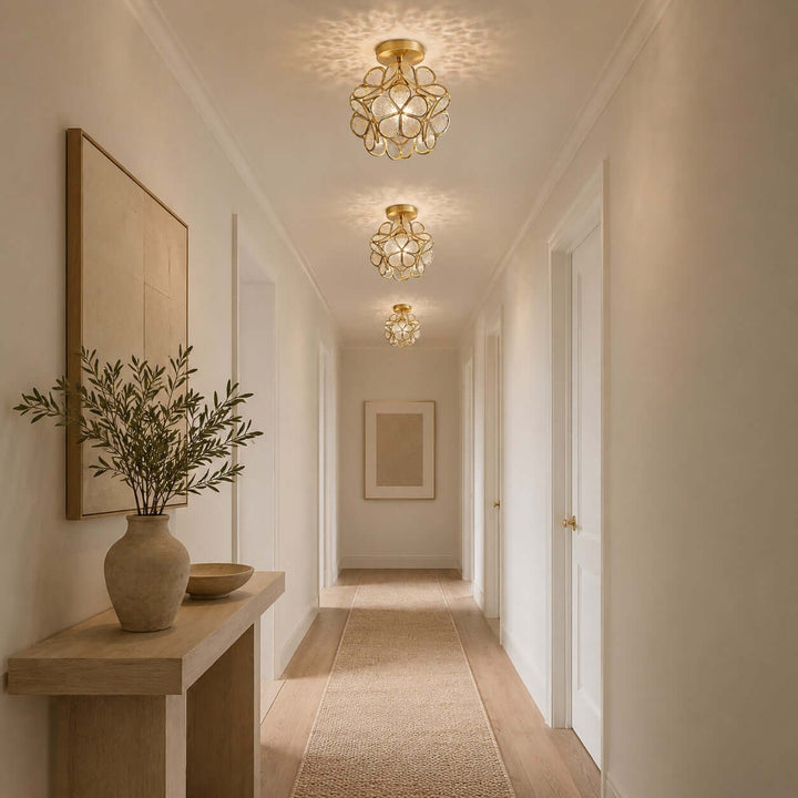 Glass Petal Ceiling Light | Vintage Glass Flower Ceiling Light | Vinlighting