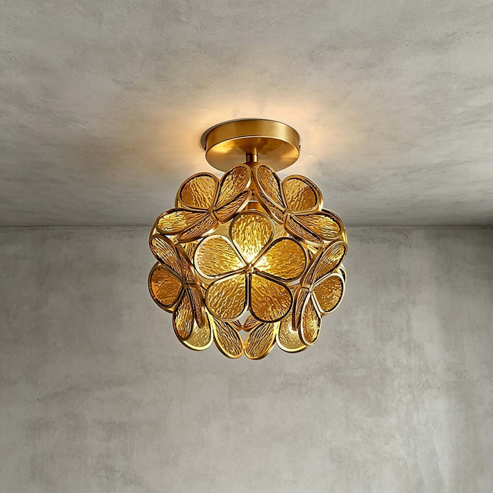 Glass Petal Ceiling Light | Vintage Glass Flower Ceiling Light | Vinlighting