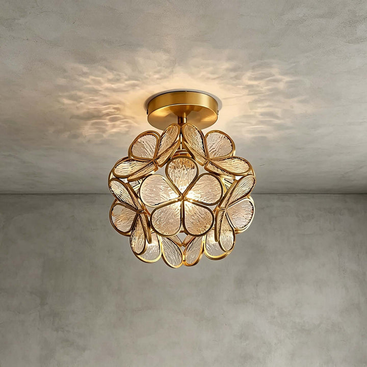 Glass Petal Ceiling Light | Vintage Glass Flower Ceiling Light | Vinlighting