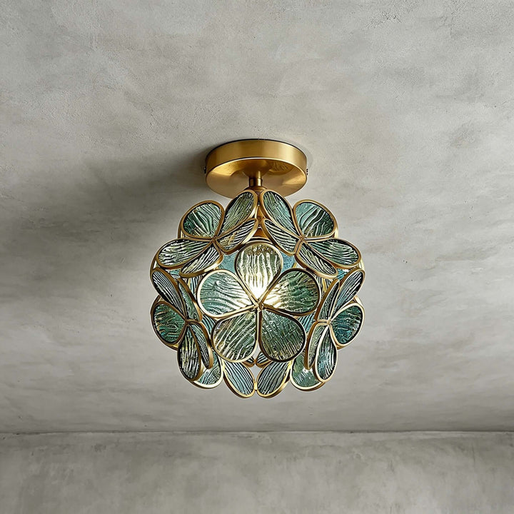 Glass Petal Ceiling Light | Vintage Glass Flower Ceiling Light | Vinlighting
