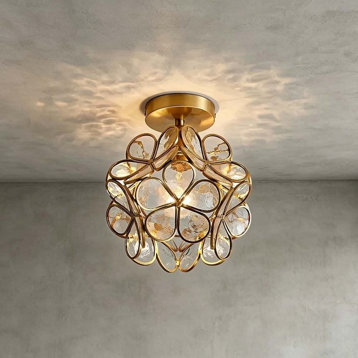 Glass Petal Ceiling Light | Vintage Glass Flower Ceiling Light | Vinlighting