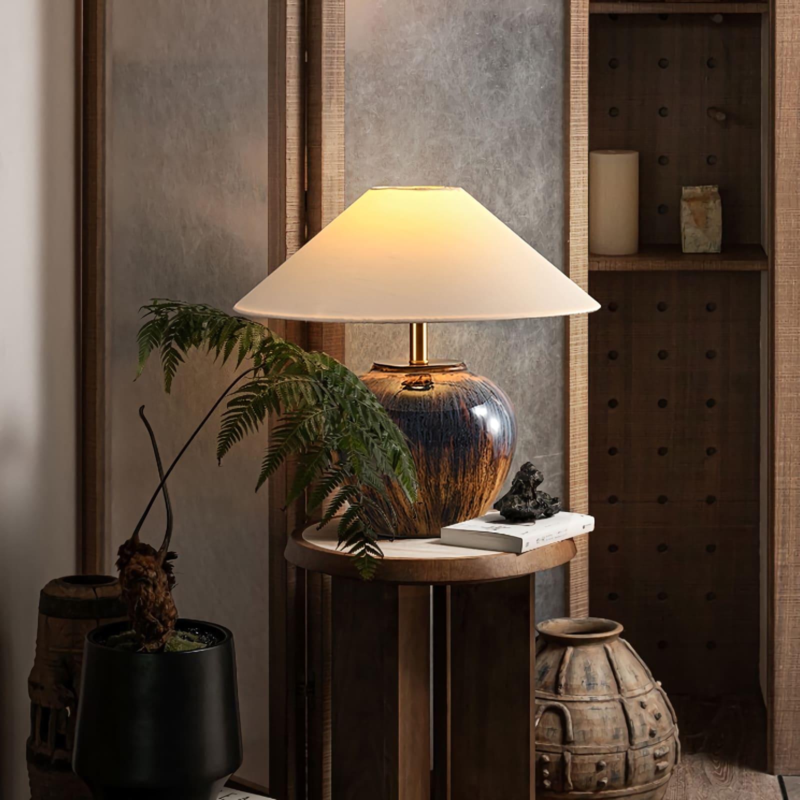 Glazed Ceramic Table Lamp - Vinlighting