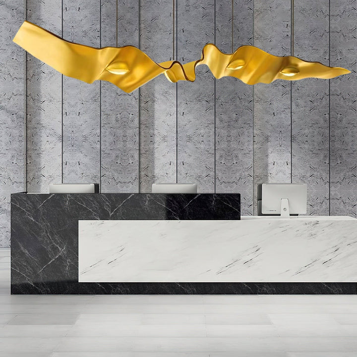 Gold Ribbon Chandelier – Modern Elegance with Soft, Stylish Lighting | Vinlighting | Vinlighting