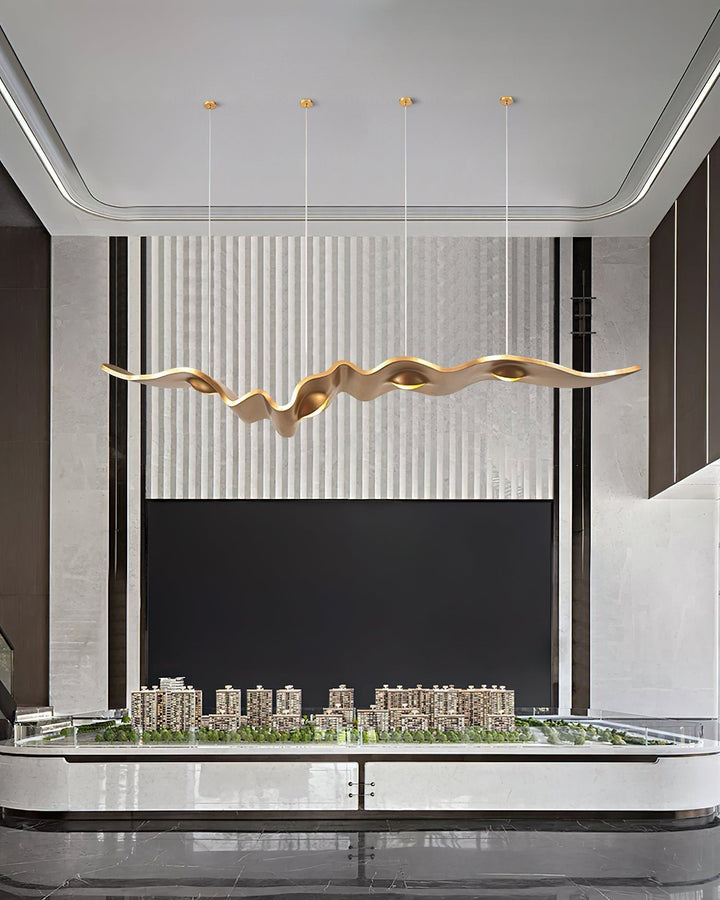 Gold Ribbon Chandelier – Modern Elegance with Soft, Stylish Lighting | Vinlighting | Vinlighting