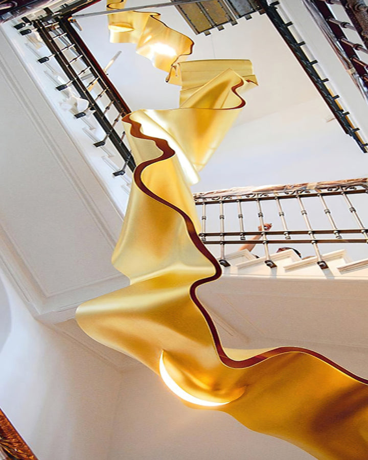 Gold Ribbon Chandelier – Modern Elegance with Soft, Stylish Lighting | Vinlighting | Vinlighting
