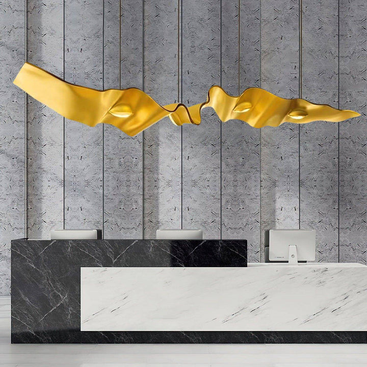 Gold Ribbon Chandelier – Modern Elegance with Soft, Stylish Lighting | Vinlighting | Vinlighting