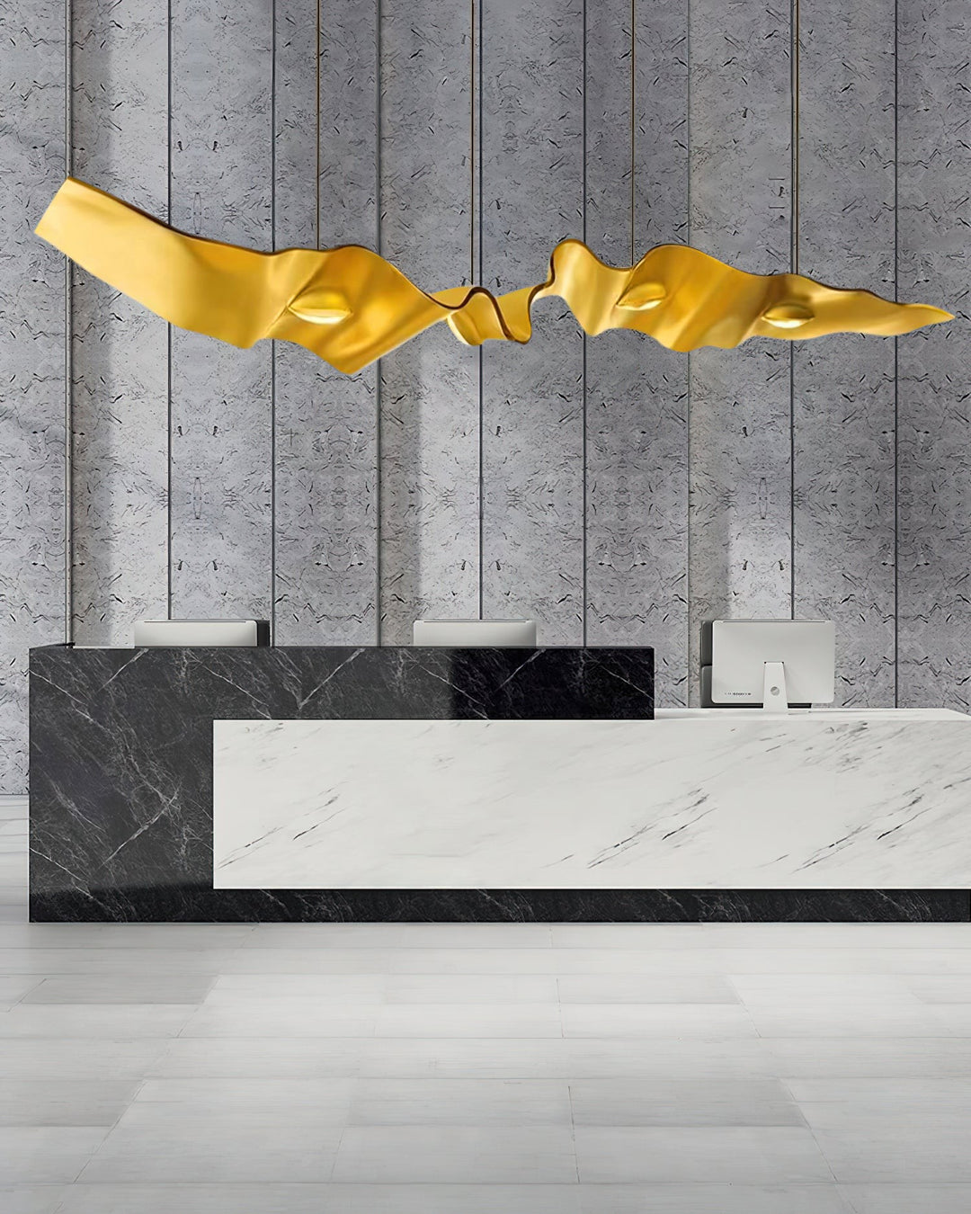Gold Ribbon Chandelier – Modern Elegance with Soft, Stylish Lighting | Vinlighting | Vinlighting