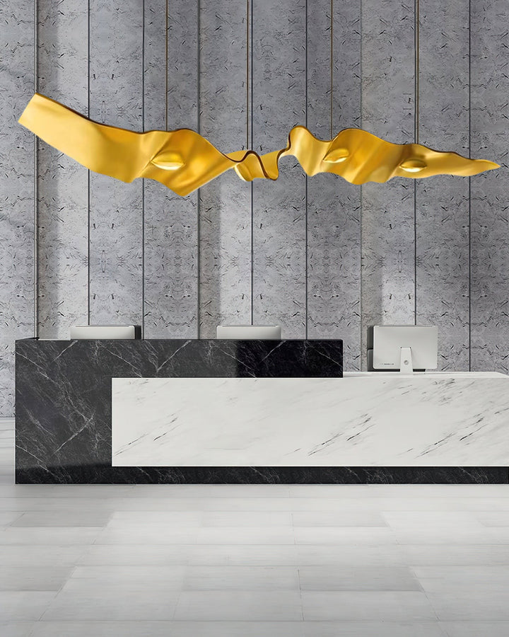 Gold Ribbon Chandelier – Modern Elegance with Soft, Stylish Lighting | Vinlighting | Vinlighting
