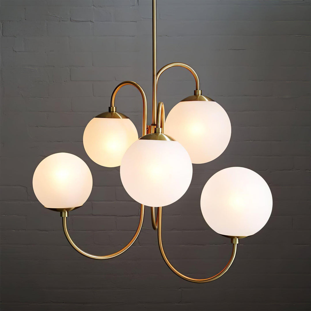 Gooseneck Chandelier – Elegant Wrought Iron & Glass Lighting | Vinlighting | Vinlighting