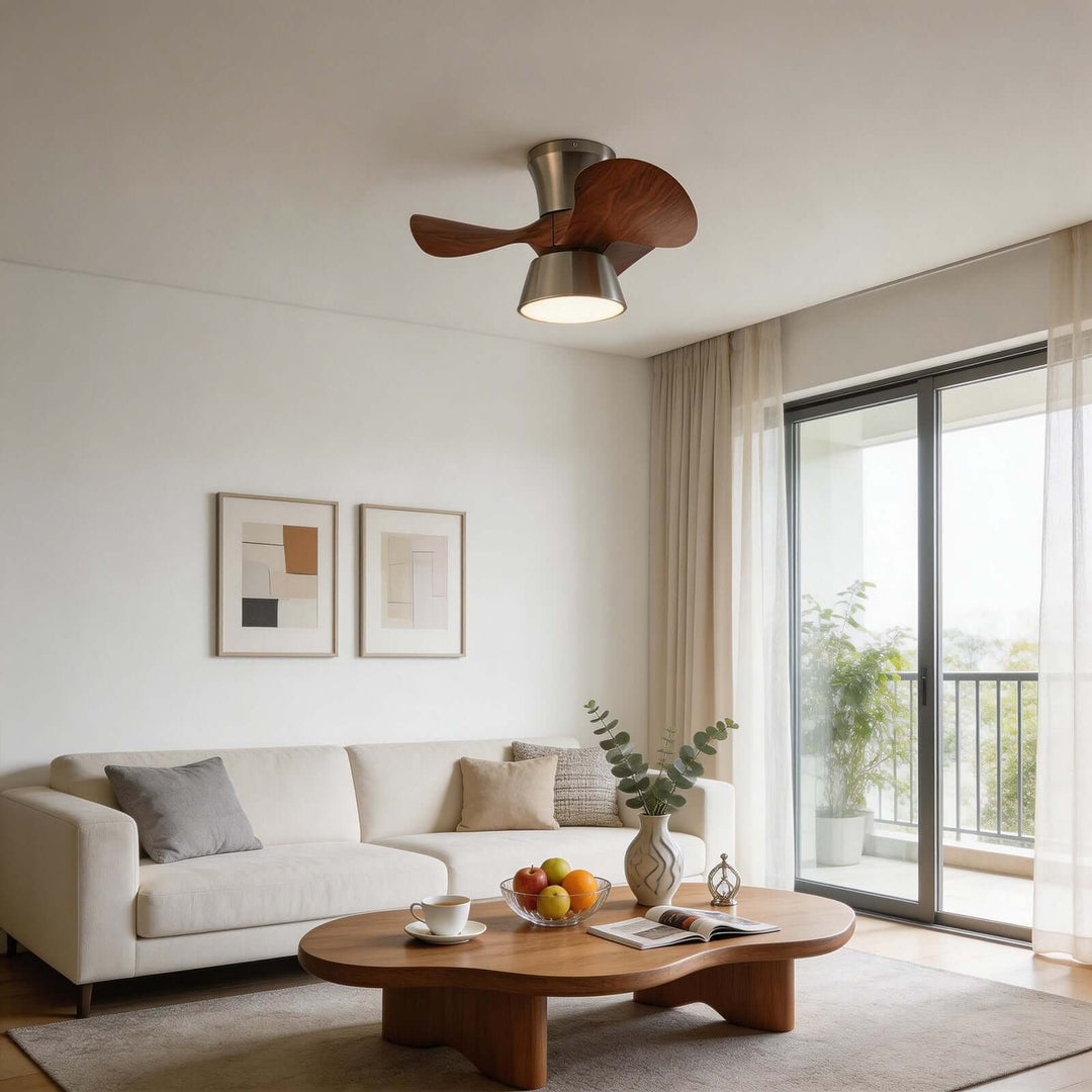 Grefen Ceiling Fan Light - Contemporary ABS Bedroom Ceiling Fan Light